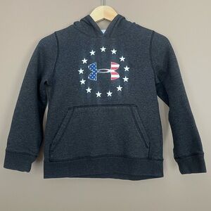 {Under Armour} Freedom America Coldgear Hoodie Sweatshirt in Grey - Boys Small
